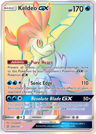 Keldeo GX (Secret) 240 [SM  Unified Minds]  - Holofoil