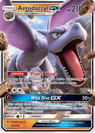 Aerodactyl GX 106/236 [SM  Unified Minds]  - Holofoil