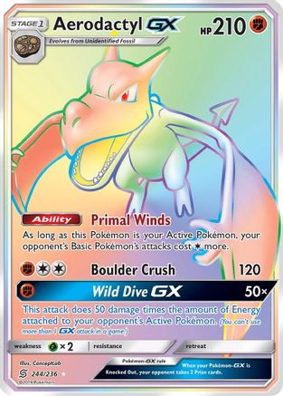 Aerodactyl GX (Secret) 244 [SM  Unified Minds]  - Holofoil