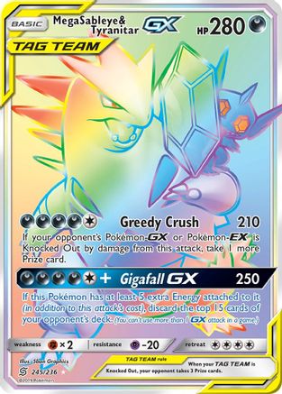 Mega Sableye & Tyranitar GX (Secret) 245 [SM  Unified Minds]  - Holofoil