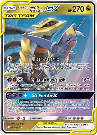 Garchomp & Giratina GX 146/236 [SM  Unified Minds]  - Holofoil