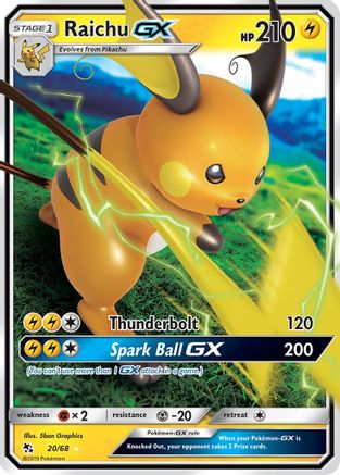 Raichu GX 020/68 [Hidden Fates]  - Holofoil