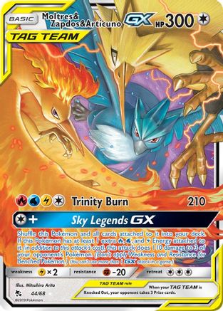 Moltres & Zapdos & Articuno GX 044/68 [Hidden Fates]  - Holofoil
