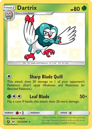 Dartrix SV3/SV94 [Hidden Fates Shiny Vault]  - Holofoil