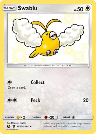 Swablu SV42/SV94 [Hidden Fates Shiny Vault]  - Holofoil