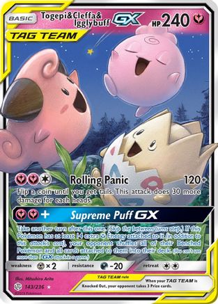 Togepi & Cleffa & Igglybuff GX 143/236 [SM  Cosmic Eclipse]  - Holofoil