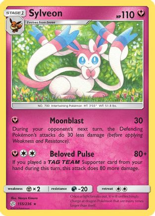 Sylveon 155/236 [SM  Cosmic Eclipse]  - Reverse Holofoil