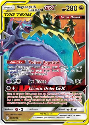 Naganadel & Guzzlord GX 158/236 [SM  Cosmic Eclipse]  - Holofoil