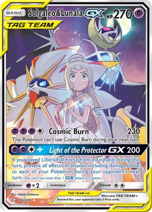 Solgaleo & Lunala GX (Full Art) 216/236 [SM  Cosmic Eclipse]  - Holofoil