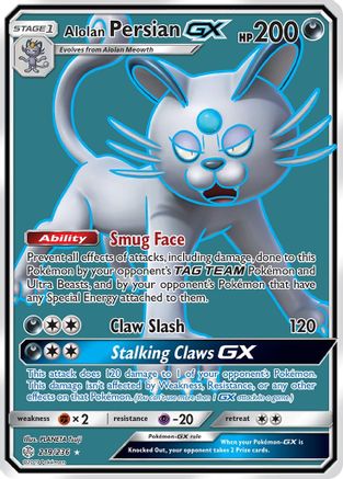 Alolan Persian GX (Full Art) 219 [SM  Cosmic Eclipse]  - Holofoil