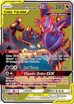 Naganadel & Guzzlord GX (Full Art) 223 [SM  Cosmic Eclipse]  - Holofoil