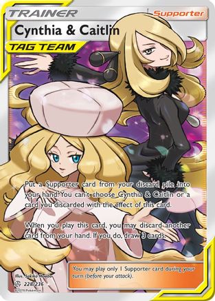 Cynthia & Caitlin (Full Art) 228 [SM  Cosmic Eclipse]  - Holofoil