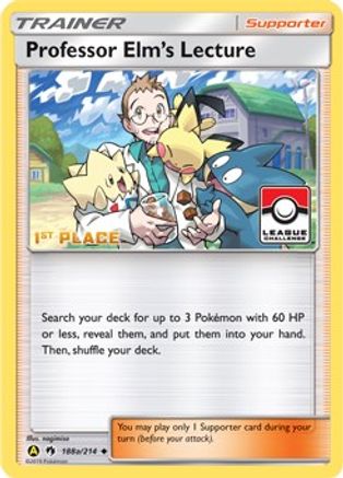 Professor Elm's Lecture 188a/214 [League & Championship Cards]  - Reverse Holofoil