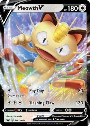 Meowth V SWSH004 [SWSH Sword & Shield Promo Cards]  - Holofoil