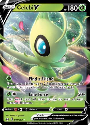 Celebi V 001/202 [SWSH01 Sword & Shield Base Set]  - Holofoil