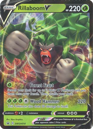 Rillaboom V SWSH014 [SWSH Sword & Shield Promo Cards]  - Holofoil