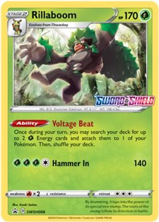 Rillaboom SWSH006 [SWSH Sword & Shield Promo Cards]  - Holofoil