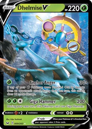 Dhelmise V 009/202 [SWSH01 Sword & Shield Base Set]  - Holofoil