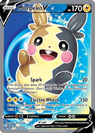 Morpeko V (Full Art) 190/202 [SWSH01 Sword & Shield Base Set]  - Holofoil