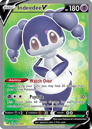Indeedee V (Full Art) 192/202 [SWSH01 Sword & Shield Base Set]  - Holofoil