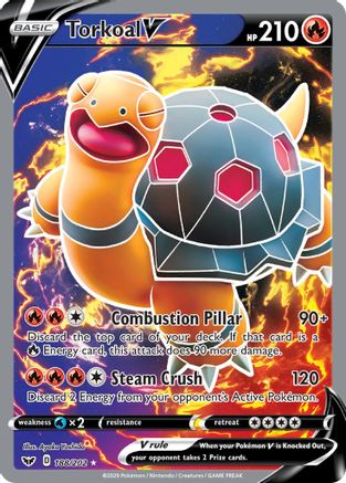 Torkoal V (Full Art) 188/202 [SWSH01 Sword & Shield Base Set]  - Holofoil