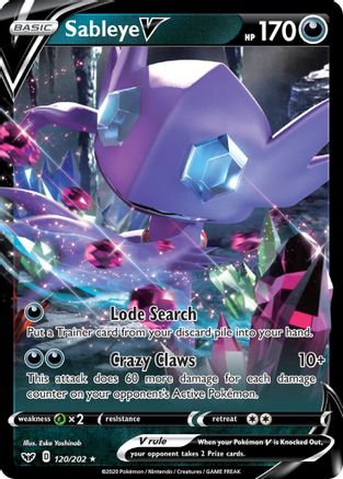 Sableye V 120/202 [SWSH01 Sword & Shield Base Set]  - Holofoil