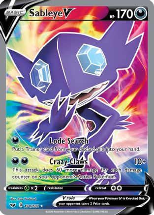 Sableye V (Full Art) 194/202 [SWSH01 Sword & Shield Base Set]  - Holofoil
