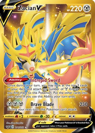 Zacian V (Secret) 211/202 [SWSH01 Sword & Shield Base Set]  - Holofoil