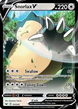 Snorlax V 141/202 [SWSH01 Sword & Shield Base Set]  - Holofoil