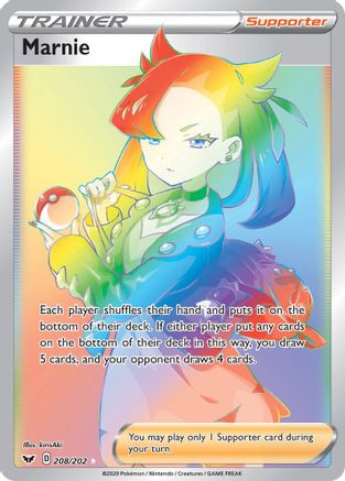 Marnie (Secret) 208/202 [SWSH01 Sword & Shield Base Set]  - Holofoil