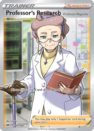 Professor's Research (Full Art) 201/202 [SWSH01 Sword & Shield Base Set]  - Holofoil