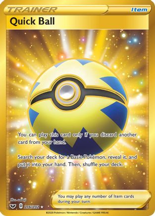 Quick Ball (Secret) 216/202 [SWSH01 Sword & Shield Base Set]  - Holofoil