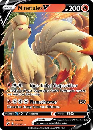 Ninetales V 026/192 [SWSH02 Rebel Clash]  - Holofoil