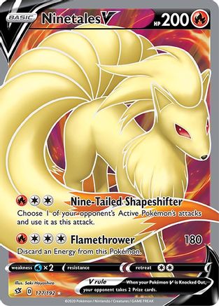 Ninetales V (Full Art) 177/192 [SWSH02 Rebel Clash]  - Holofoil