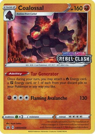 Coalossal SWSH024 [SWSH Sword & Shield Promo Cards]  - Holofoil