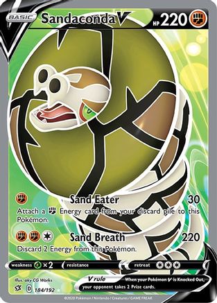 Sandaconda V (Full Art) 184/192 [SWSH02 Rebel Clash]  - Holofoil