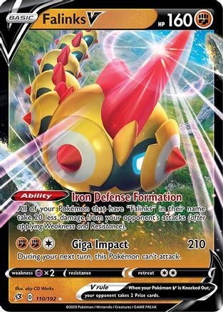 Falinks V 110/192 [SWSH02 Rebel Clash]  - Holofoil