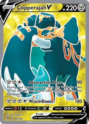 Copperajah V (Full Art) 187/192 [SWSH02 Rebel Clash]  - Holofoil