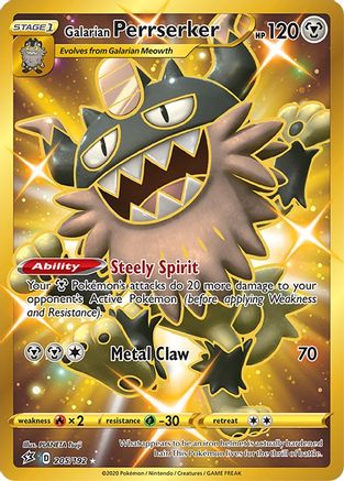 Galarian Perrserker (Secret) 205/192 [SWSH02 Rebel Clash]  - Holofoil