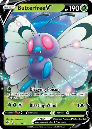 Butterfree V 001/189 [SWSH03 Darkness Ablaze]  - Holofoil