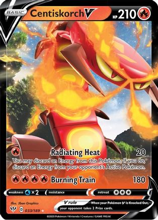 Centiskorch V 033/189 [SWSH03 Darkness Ablaze]  - Holofoil