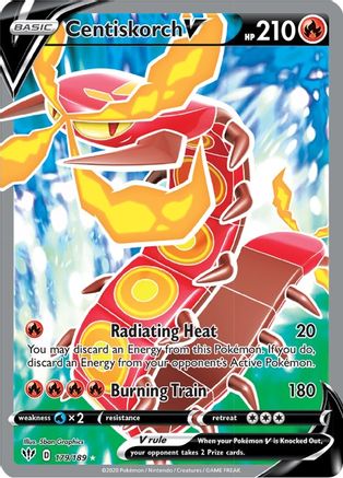 Centiskorch V (Full Art) 179/189 [SWSH03 Darkness Ablaze]  - Holofoil