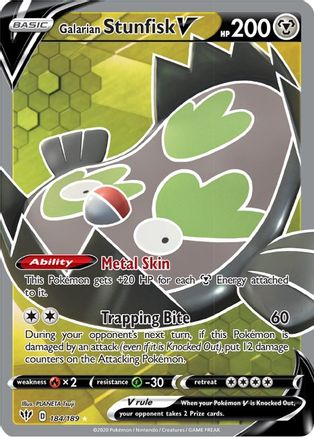 Galarian Stunfisk V (Full Art) 184/189 [SWSH03 Darkness Ablaze]  - Holofoil