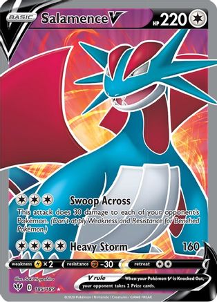Salamence V (Full Art) 185/189 [SWSH03 Darkness Ablaze]  - Holofoil