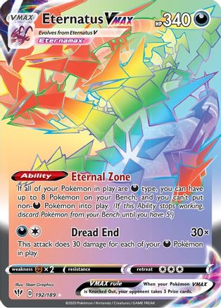 Eternatus VMAX (Secret) 192/189 [SWSH03 Darkness Ablaze]  - Holofoil