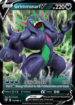 Grimmsnarl V 114/189 [SWSH03 Darkness Ablaze]  - Holofoil