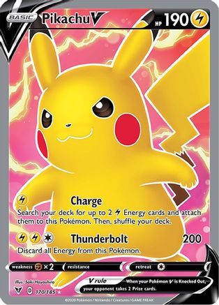 Pikachu V (Full Art) 170/185 [SWSH04 Vivid Voltage]  - Holofoil