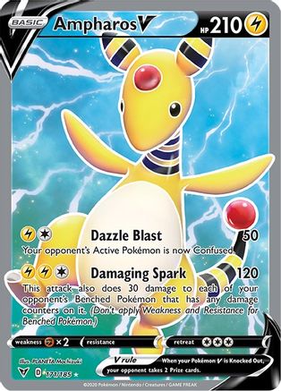 Ampharos V (Full Art) 171/185 [SWSH04 Vivid Voltage]  - Holofoil