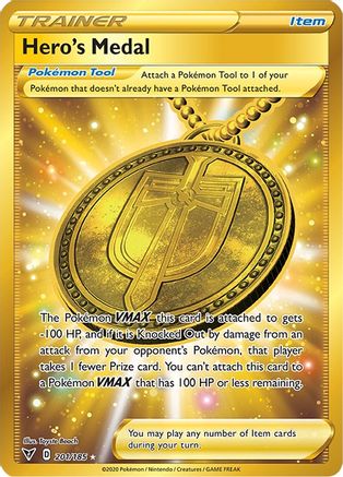 Hero's Medal (Secret) 201/185 [SWSH04 Vivid Voltage]  - Holofoil