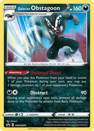 Galarian Obstagoon SWSH059 [SWSH Sword & Shield Promo Cards]  - Holofoil
